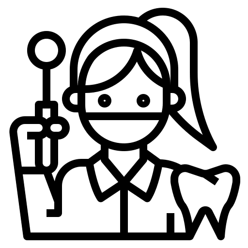 A line drawing for Stellar Orthodontics in San Marcos, CA features a Board-Certified Orthodontist wearing a mask, holding a dental tool, with a tooth symbol beside them.