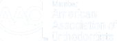 Faded American Association of Orthodontists logo with "AAO" in a circle on the left for Stellar Orthodontics in San Marcos, CA.
